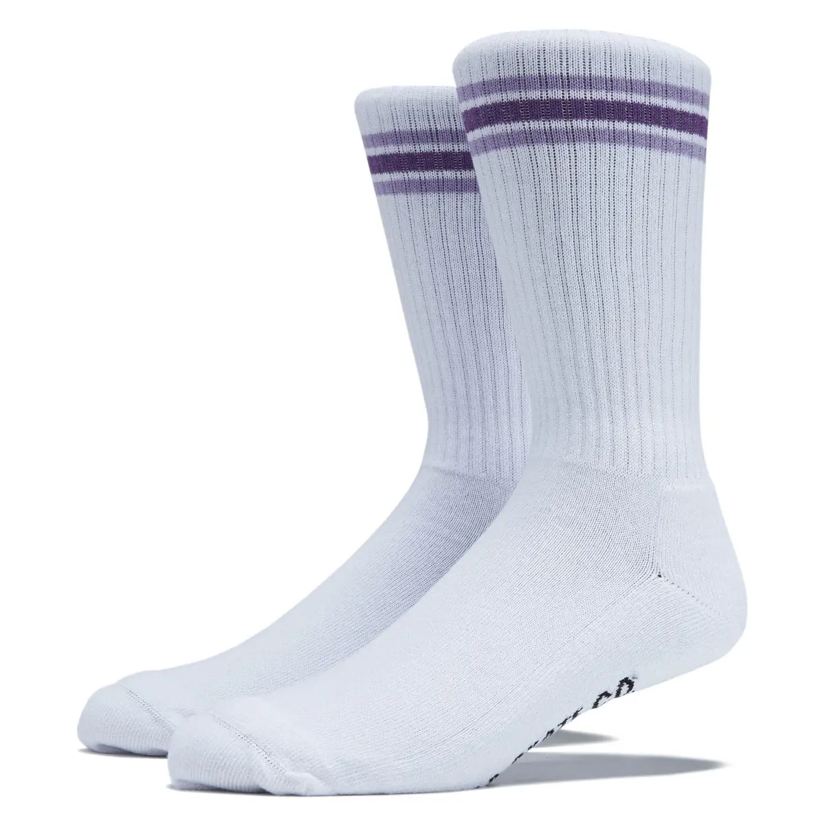 Polar Stripes Rib Socks - White/Lavender 1