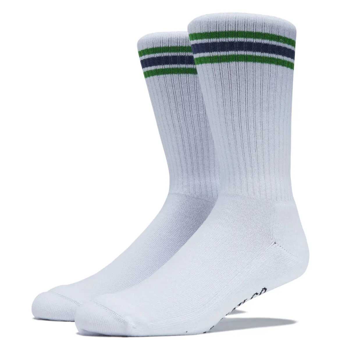 Polar Stripes Rib Socks - White/Green/Blue 1