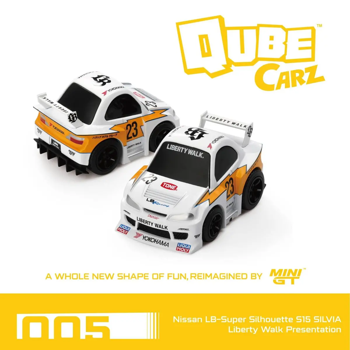 Mini Gt Qube Carz Series 1 Liberty Walk Nissan Lb-Super Silhouette S15 Silvia Liberty Walk Presentation 1