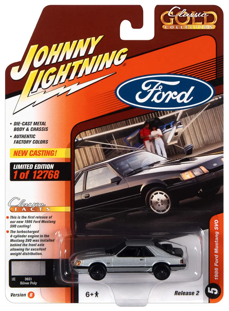 1986 Ford Mustang Svo Silver Johnny Lightning Classic Gold 1:64 Scale 2022 Release 2B 1