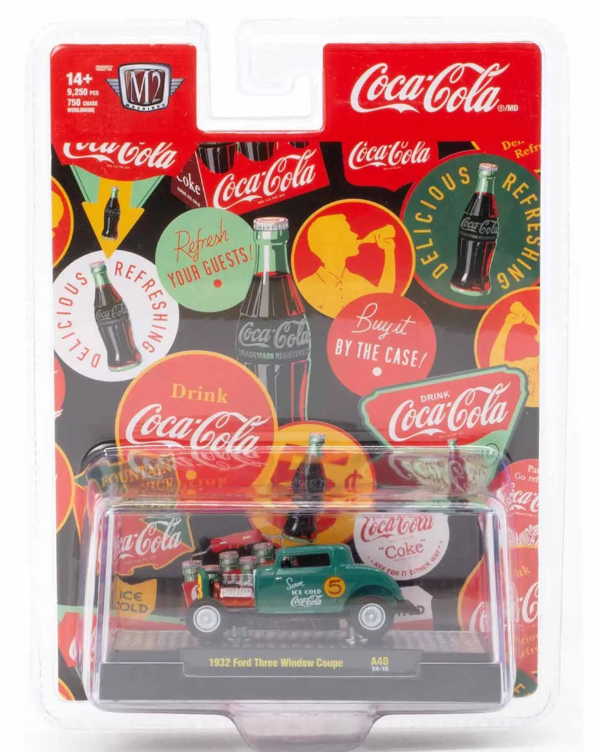 1932 Ford Three Window Coupe M2 Machines 1:64 Scale Coca-Cola Release A40 1