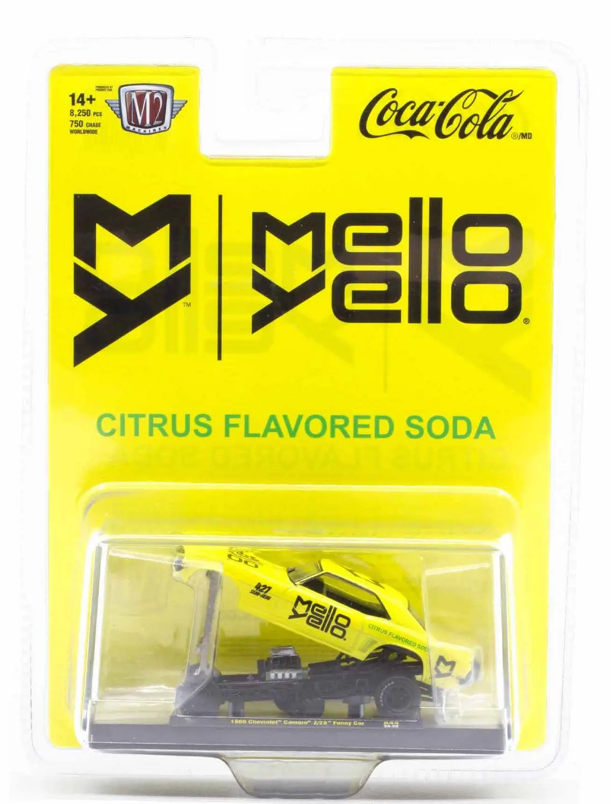 1969 Chevrolet Camaro Z/28 Funny Car Mellow Yellow Coca-Cola M2 Machines 1:64 Scale Coca-Cola A44 1