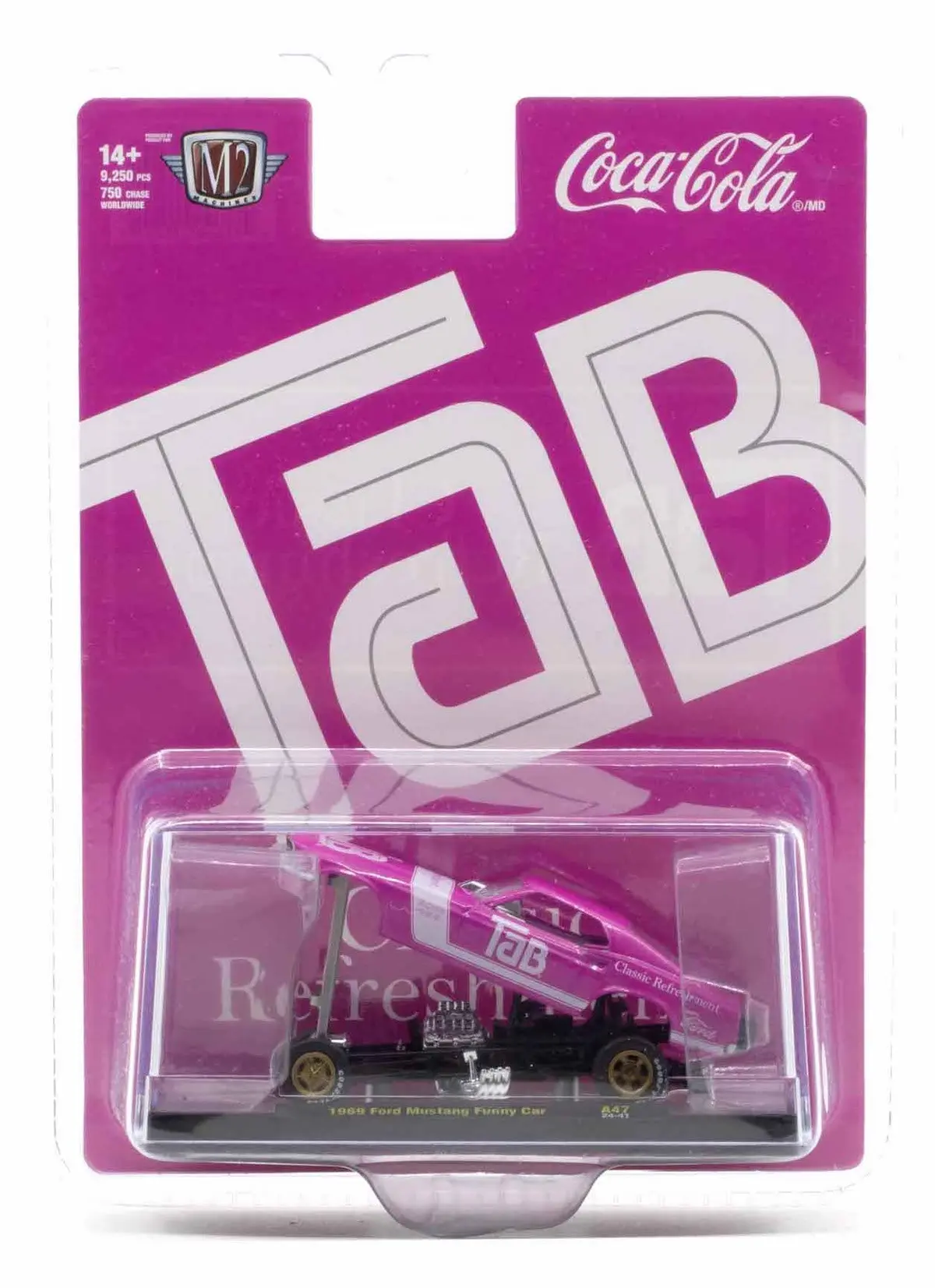 1969 Ford Mustang Funny Car Tab M2 Machines 1:64 Scale Coca-Cola A47 1