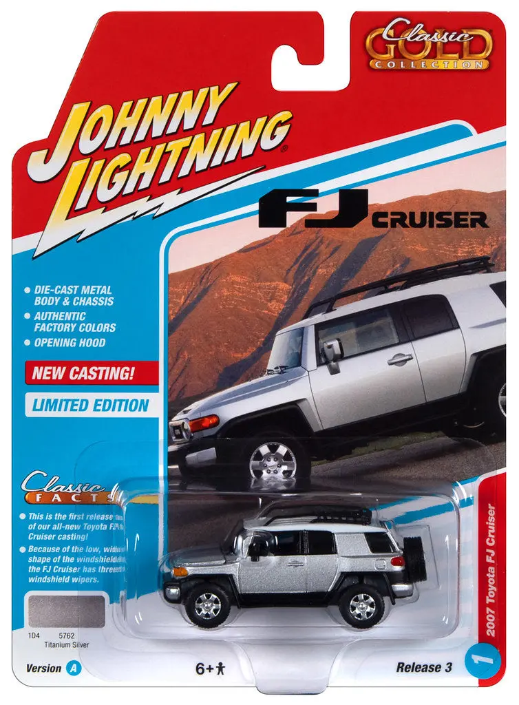 2007 Toyota Fj Cruiser Silver Johnny Lightning Classic Gold 1:64 Scale 2022 Release 3A 1