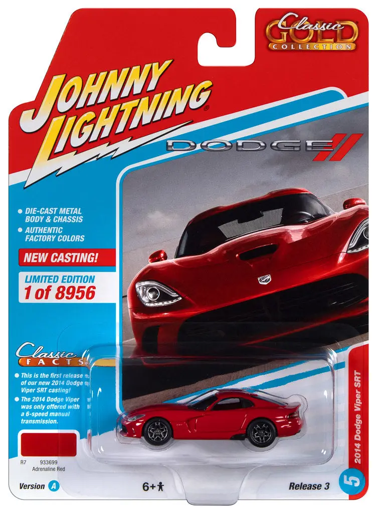 2014 Dodge Viper Red Johnny Lightning Classic Gold 1:64 Scale 2022 Release 3A 1