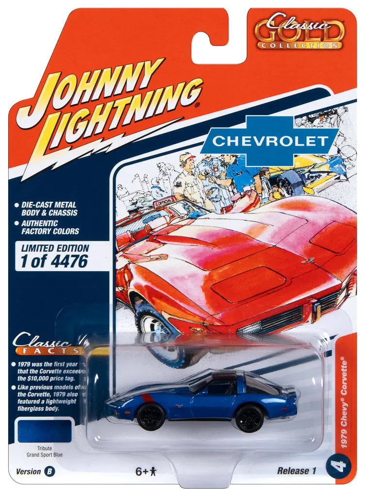 1979 Chevrolet Corvette Johnny Lightning Classic Gold 1:64 Scale 2023 Release 1B 1