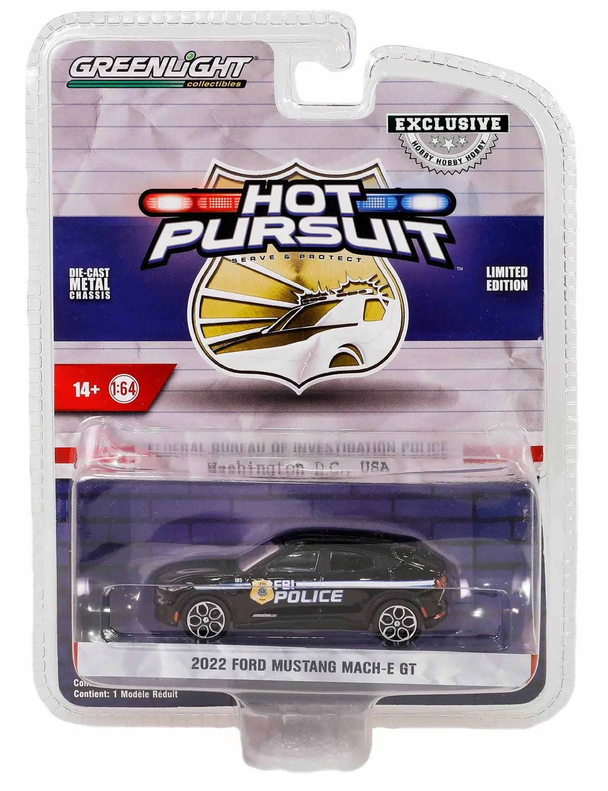 Hot Pursuit Special Edition Fbi Police 43025-F 2022 Ford Mustang Mach-E Gt 1:64 Diecast 1