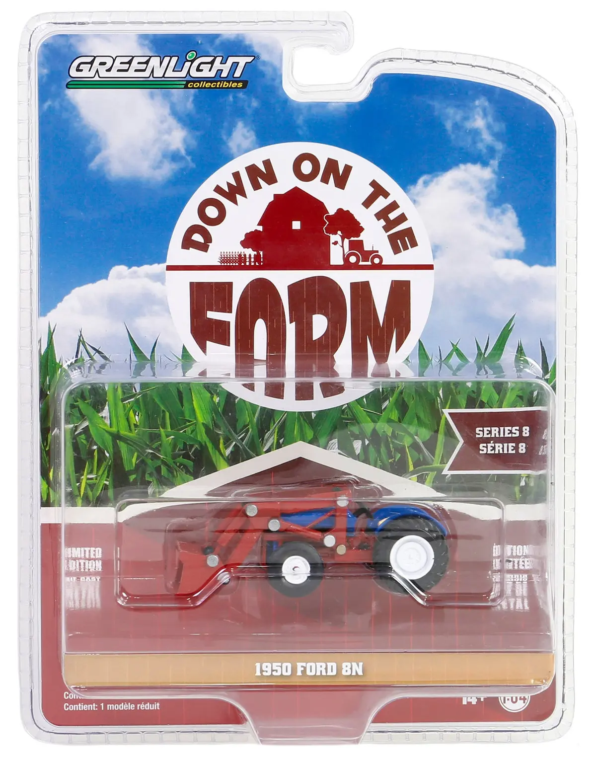 Down On The Farm Series 8 48080-A 1950 Ford 8N With Loader 1:64 Diecast 1