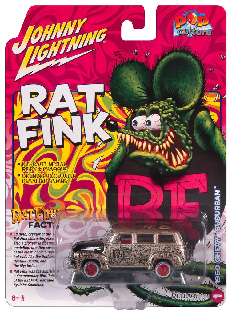 1950 Chevrolet Suburban Rat Fink Johnny Lightning Pop Culture 1:64 Scale 1