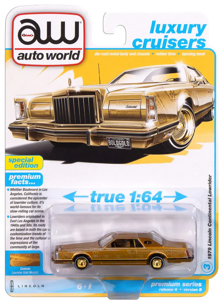 1979 Lincoln Continental Gold Auto World Premium 1:64 Scale 1