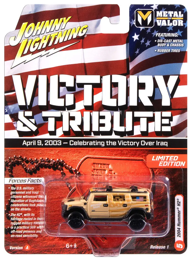 2004 Hummer H2 Wagon Sand Johnny Lightning Metal Of Valor 1:64 Scale 1