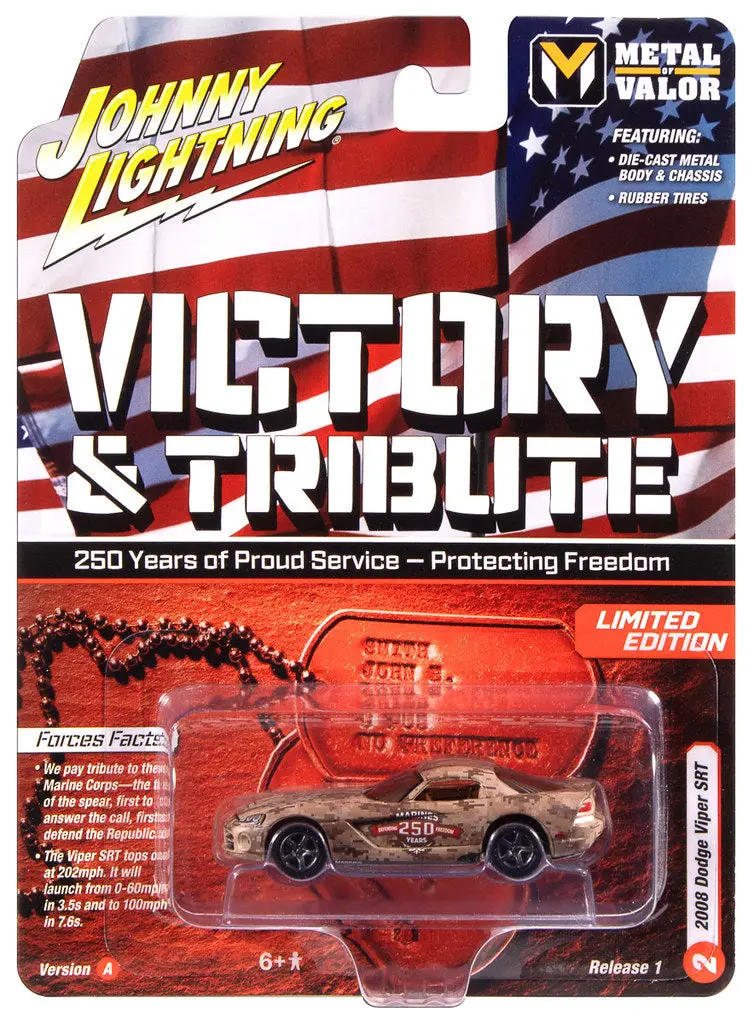 2008 Dodge Viper Srt Desert Camo Johnny Lightning Metal Of Valor 1:64 Scale 1