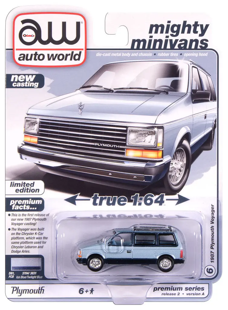 1987 Plymouth Voyager Blue Auto World Premium 1:64 Scale 1