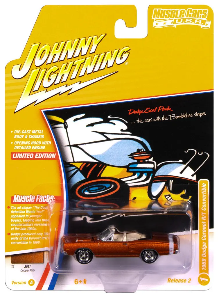 1969 Dodge Coronet R/T Copper Johnny Lightning Muscle Cars 1:64 Scale 1