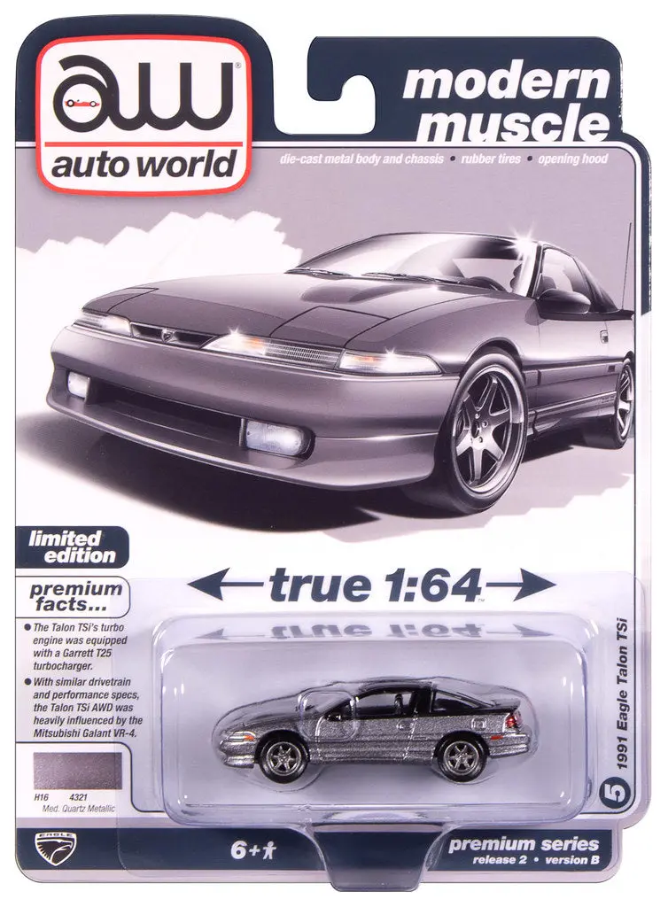 1991 Eagle Talon Silver Auto World Premium 1:64 Scale 1