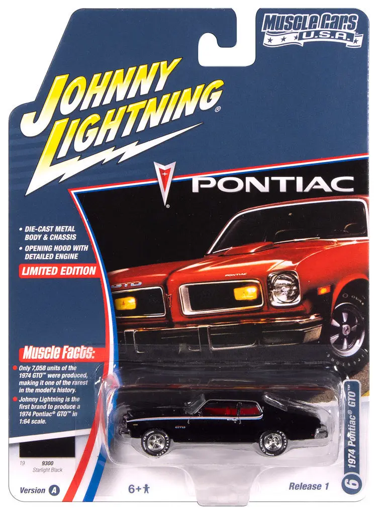 1974 Pontiac Gto Black Johnny Lightning Muscle Cars Usa 1:64 Scale 1