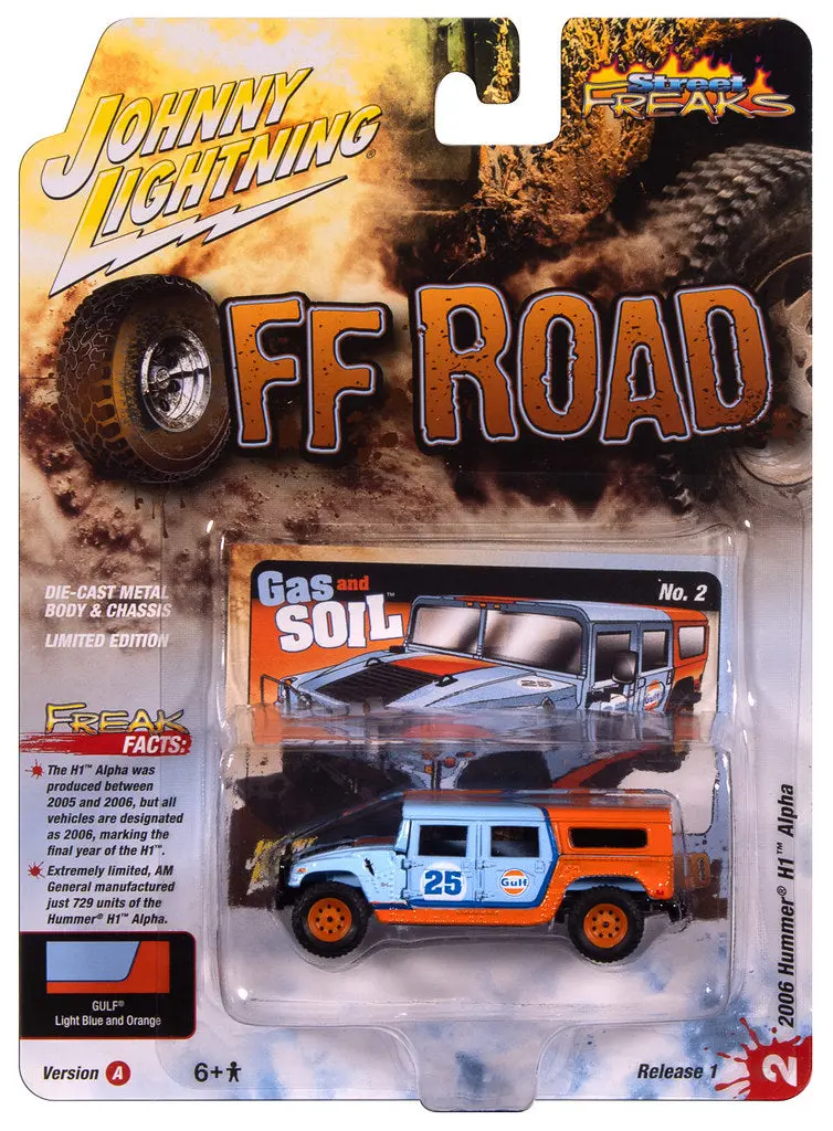 2006 Hummer H1 Off Road Light Blue Johnny Lightning Street Freaks 1:64 Scale 1