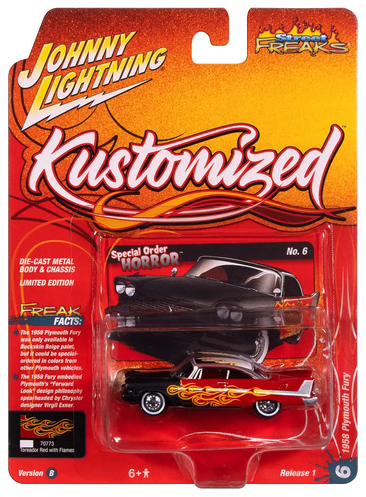 1958 Plymouth Fury Red Johnny Lightning Street Freaks 1:64 Scale 1