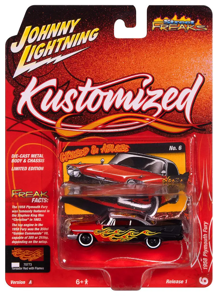 1958 Plymouth Fury Black Johnny Lightning Street Freaks 1:64 Scale 1