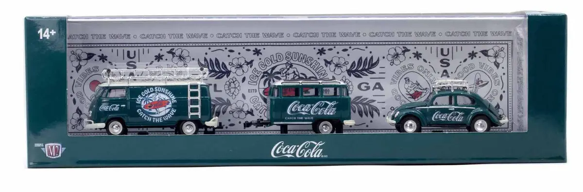 1960 Volkswagen Van & 1953 Beetle M2 Machines 1:64 Scale Auto Haulers Coca-Cola Release Tw32 1