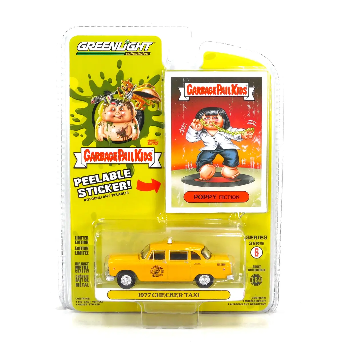 1977 Checker Taxicab Poppy Fiction 1:64 Diecast Garbage Pail Kids Series 6 1