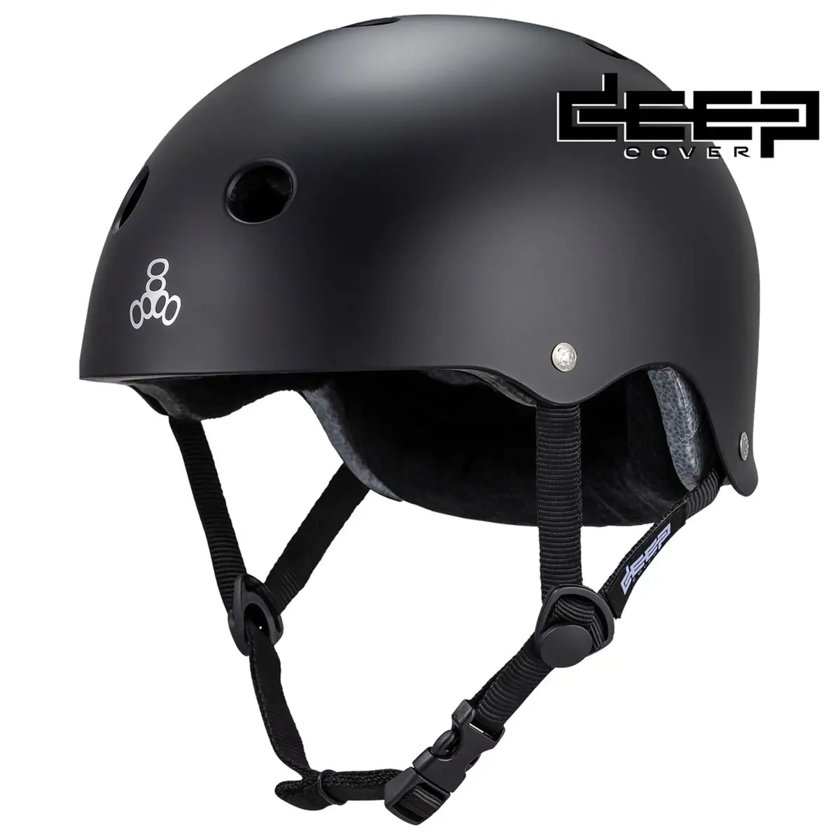 Triple Eight Deep Cover Helmet - Black Matte 1