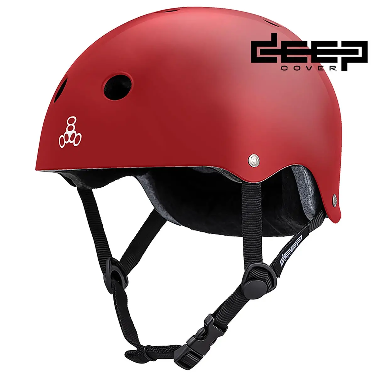 Triple Eight Deep Cover Helmet - Scarlet Red Glossy 1