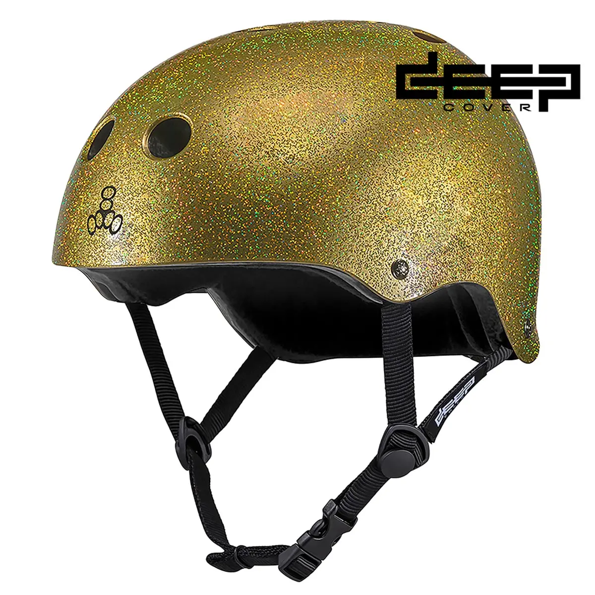 Triple Eight Deep Cover Helmet - Gold Glitter 1
