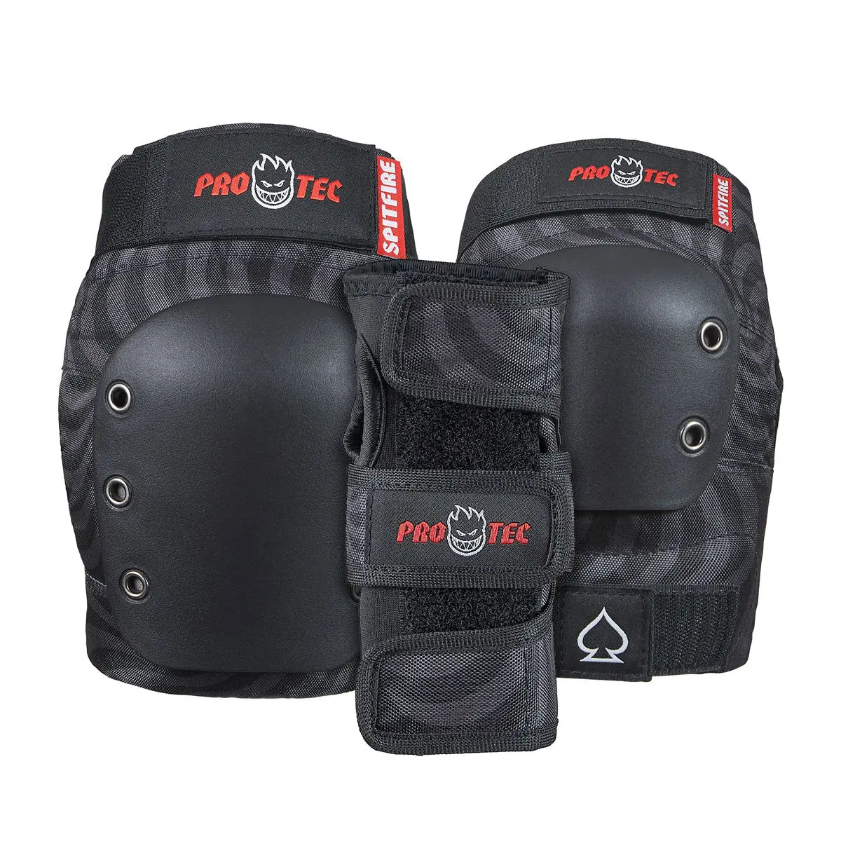 Pro-Tec X Spitfire Street Jr 3-Pack Of Pads - Black Swirl 1