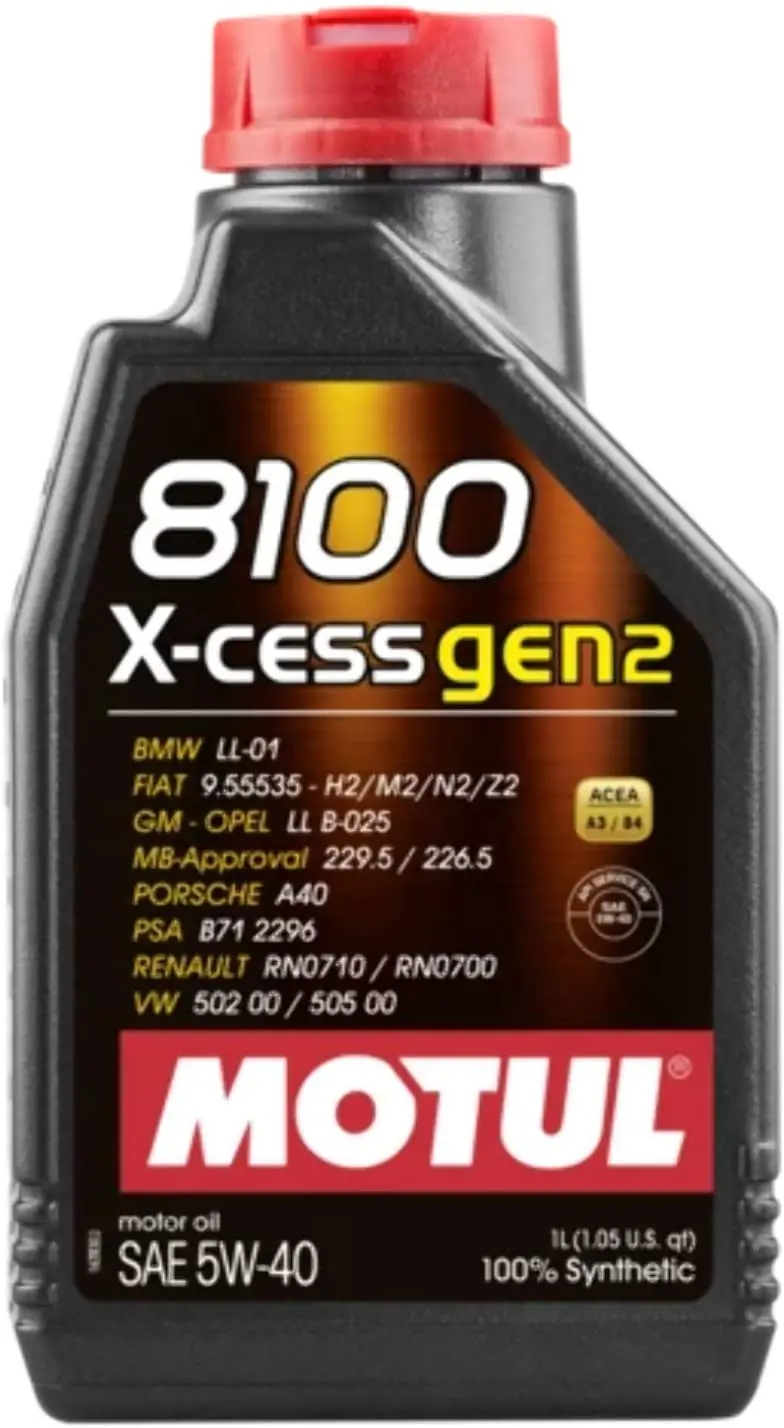 Motul 8100 X-Cess 5W-40 Full Synthetic Engine Oil – Gen 2 Formula 1