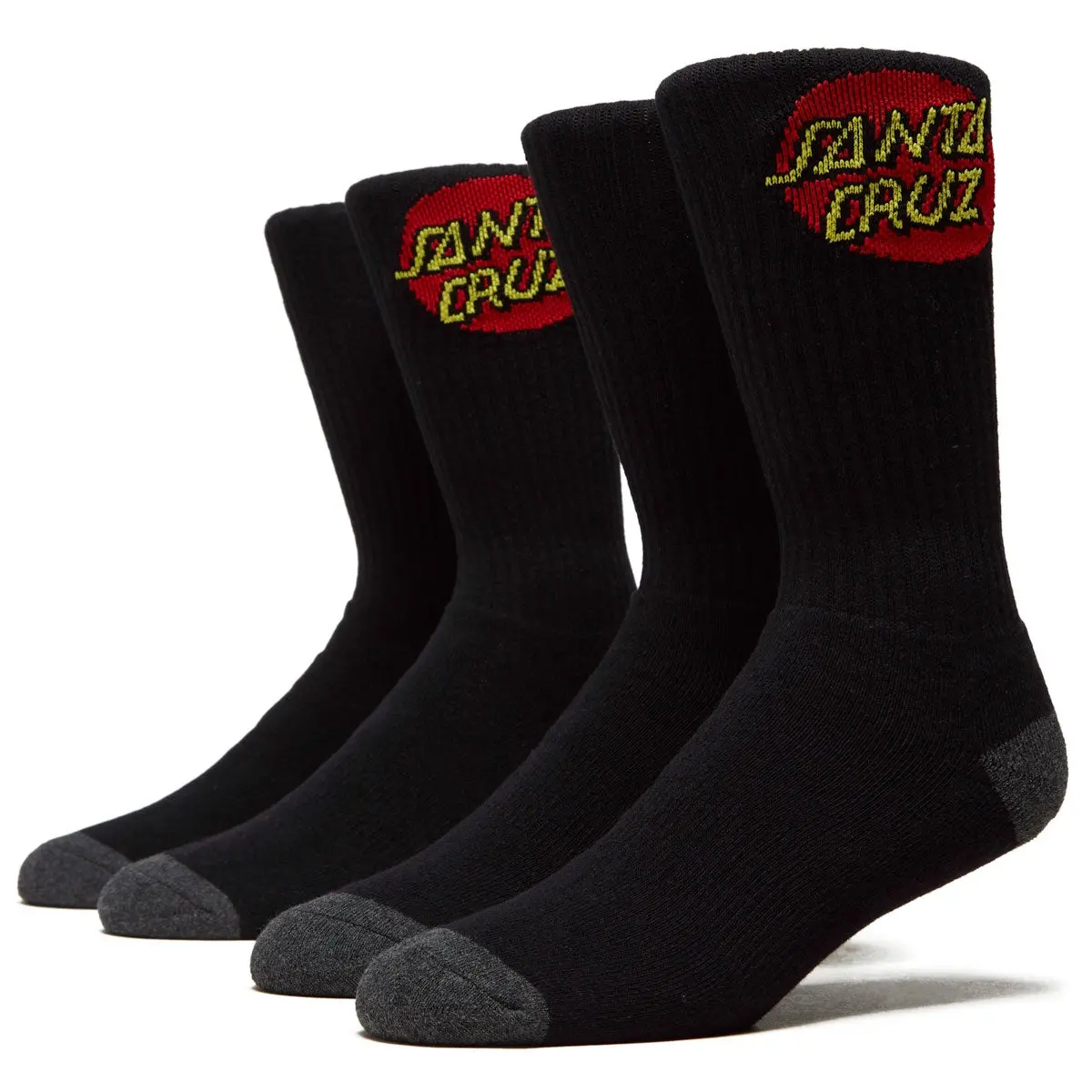Santa Cruz Cruz Crew 2 Pair Of Socks - Black 1