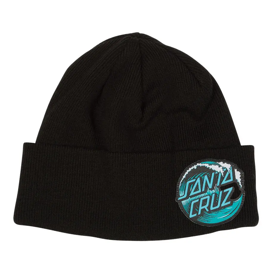 Santa Cruz Wave Dot Long Shoreman Beanie - Black 1