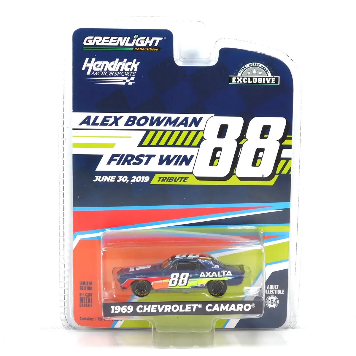 Hobby Exclusive 30497 1969 Chevrolet Camaro Alex Bowman First Win 1:64 Diecast 1