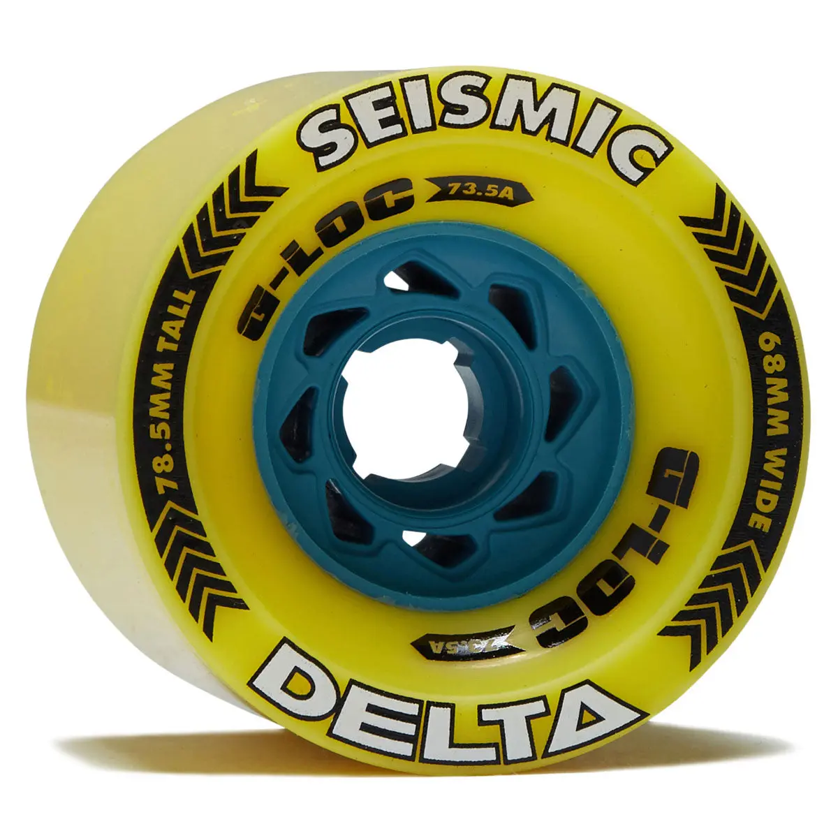Seismic Delta 73.5A Longboard Wheels - Yellow - 78.5Mm 1