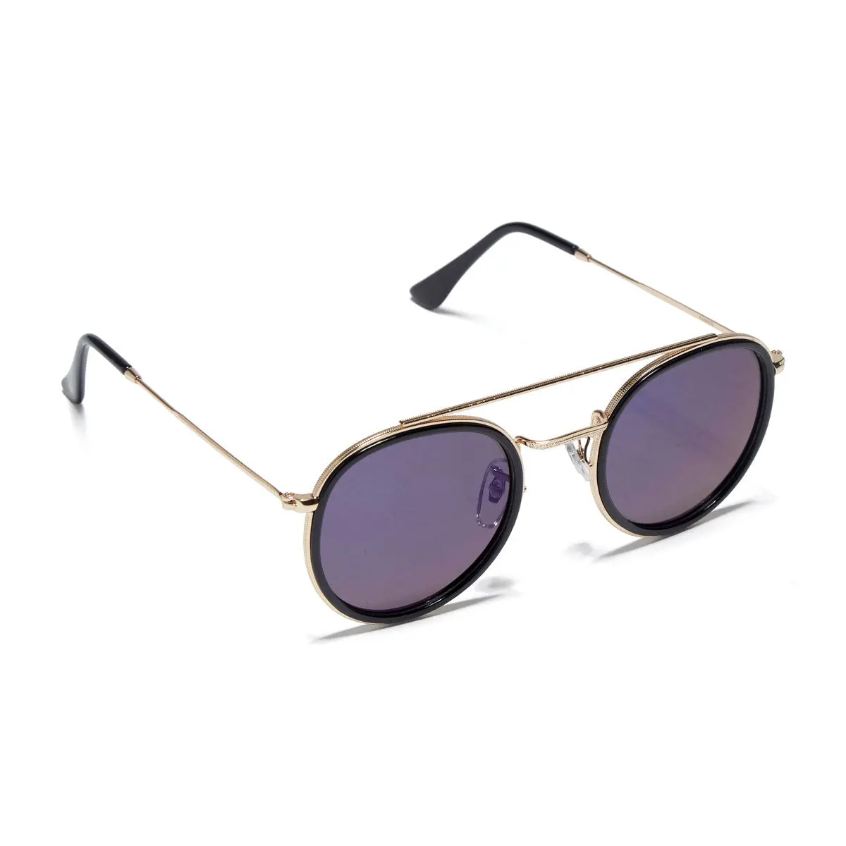Glassy Parker Polarized Sunglasses - Black/Gold/Blue Mirror 1