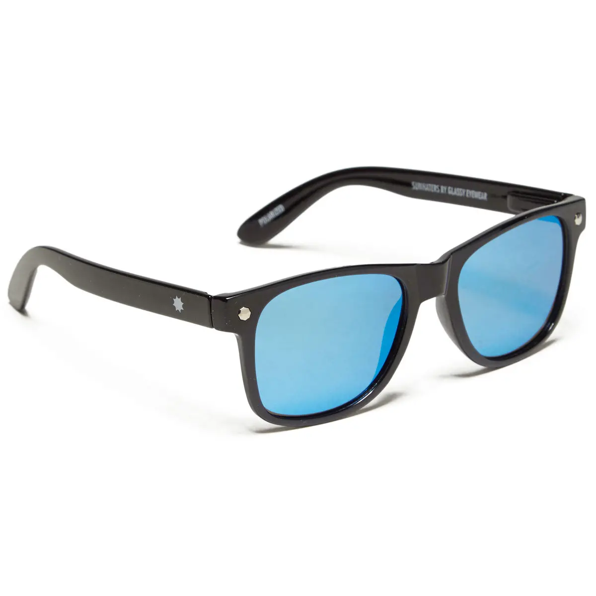 Glassy Leonard Polarized Sunglasses - Black/Blue Mirror 1