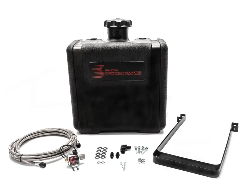 Snow Performance 7-Gallon Water/Methanol Tank Upgrade Kit – Includes Braided Stainless Lines, Mounting Brackets, Solenoid & 4An Fittings 1