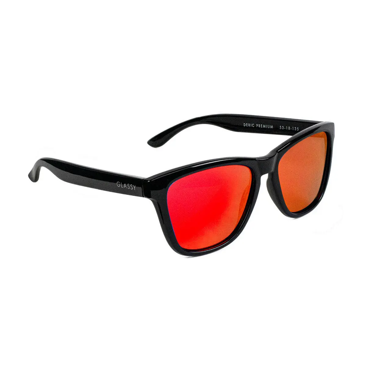 Glassy Deric Premium Polarized Sunglasses - Black/Red Mirror 1