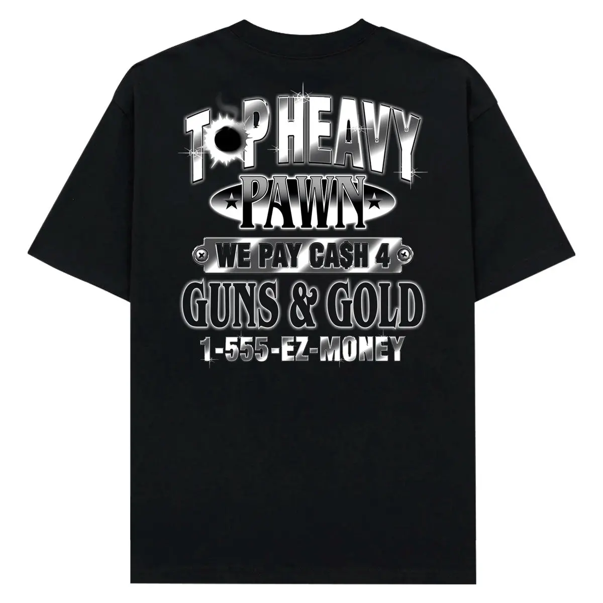Top Heavy Pawned T-Shirt - Black 1