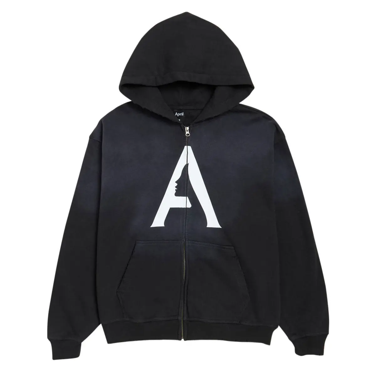 April A Logo Zip Hoodie - Vintage Black 1