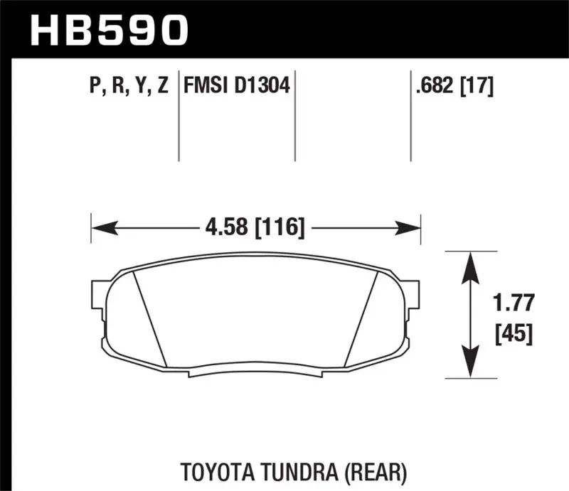 Hawk Performance 08-14 Toyota Land Cruiser Ceramic Street Rear Brake Pads 1