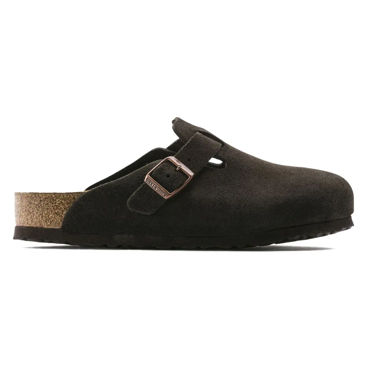 Birkenstock Womens Boston Soft Footbed Sandals - Mocha Suede 1
