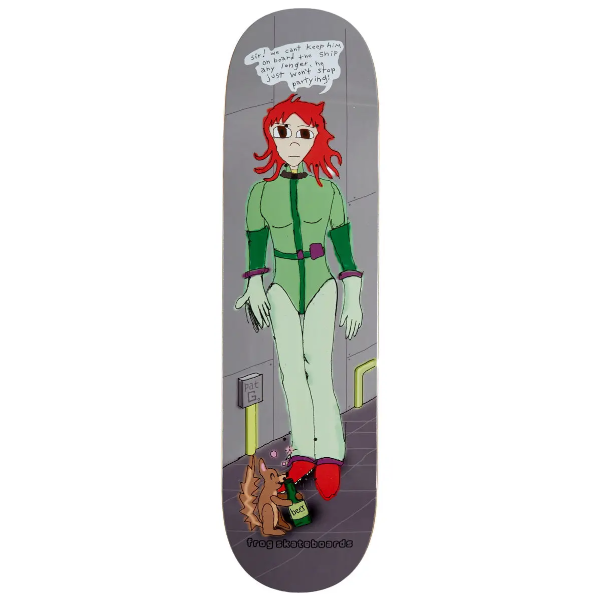 Frog Party Squirrel Pat G Skateboard Deck - 8.50" 1