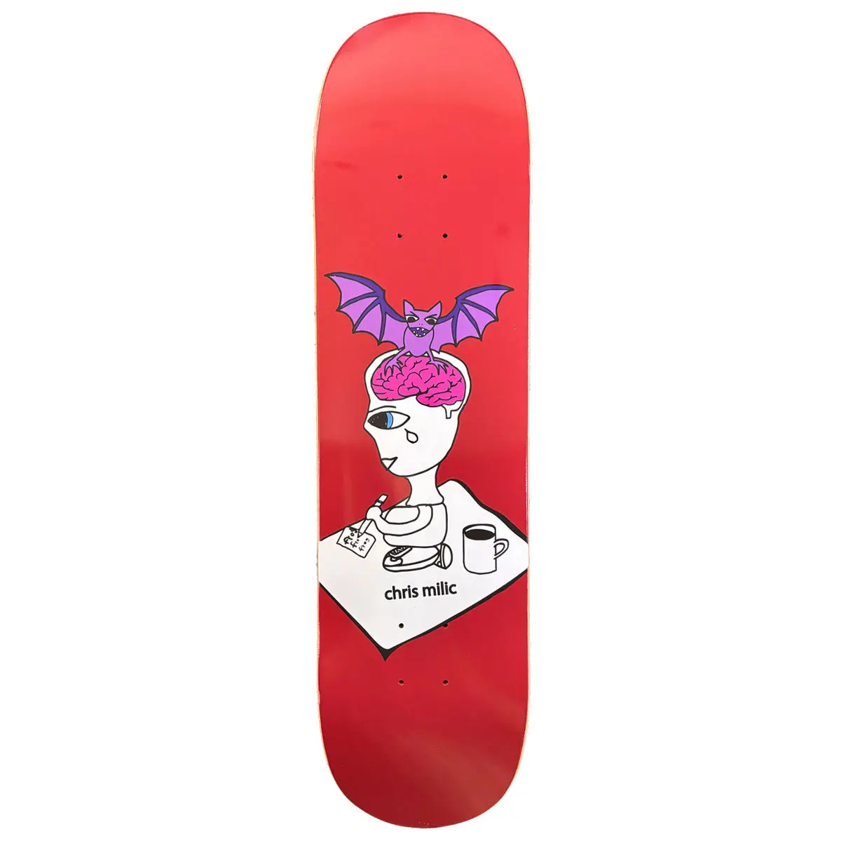 Frog Bat Brain Chris Milic Skateboard Deck - 8.38" 1