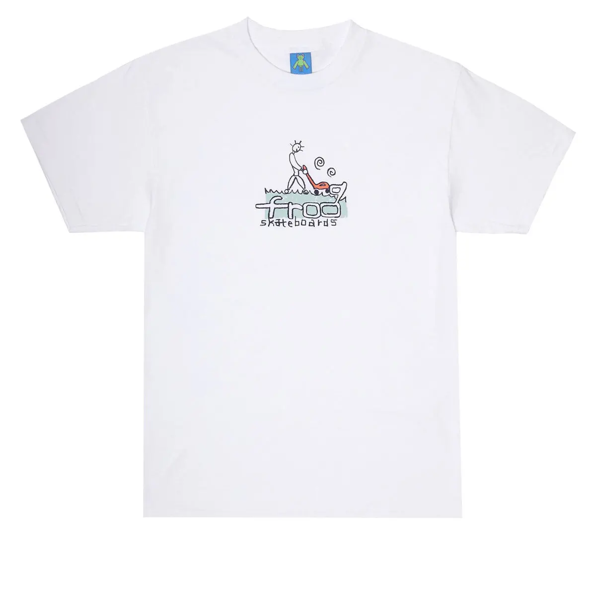Frog Lawn Mower Man T-Shirt - White 1