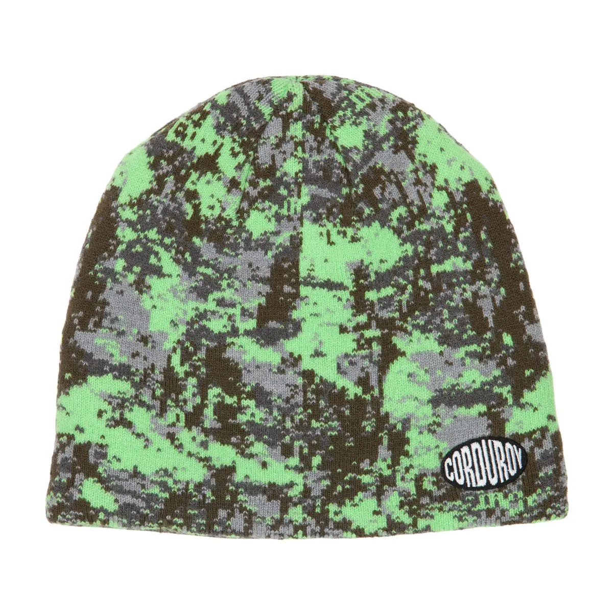 Corduroy Wasteland Skully Beanie - Green 1