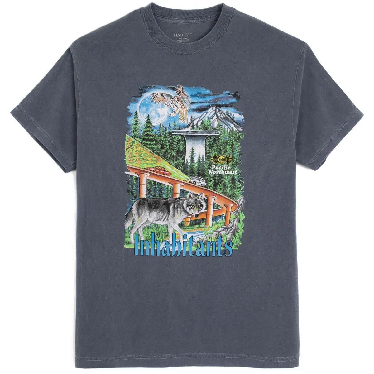 Habitat Pnw Inhabitants T-Shirt - Overwashed Blue 1