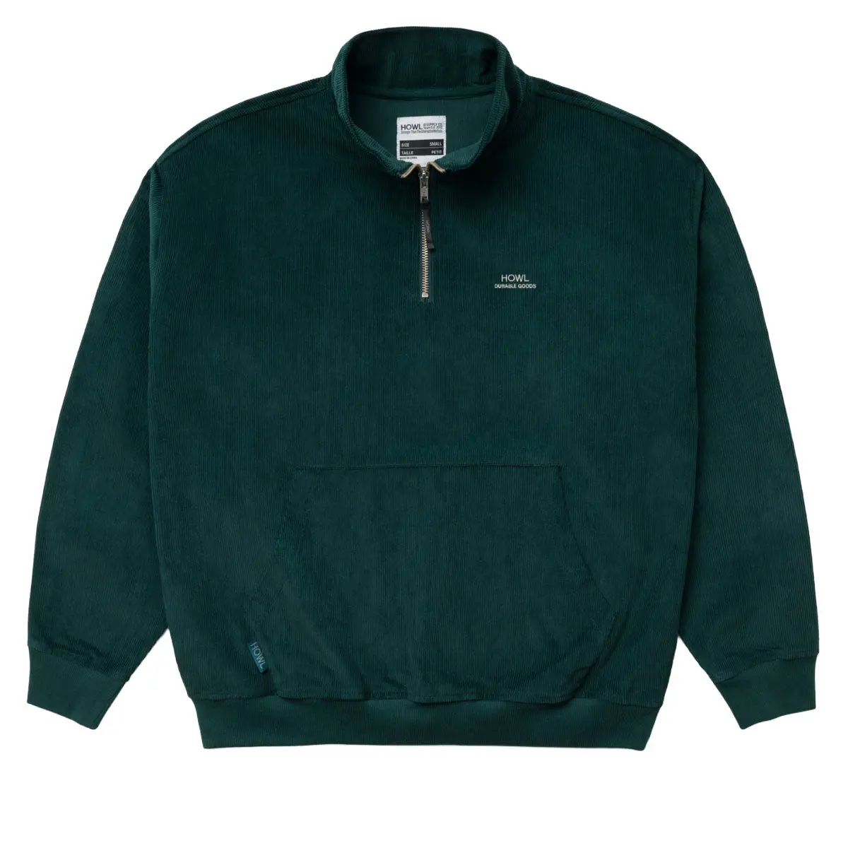 Howl Corduroy Half Zip Jacket - Green 1