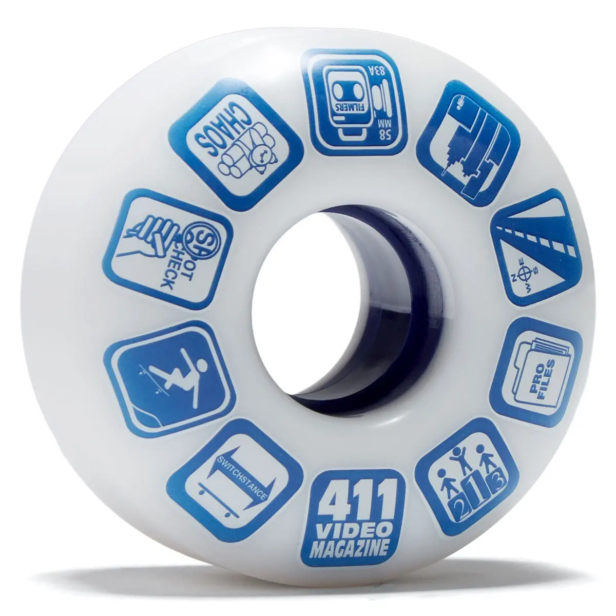 411Vm Filmer 83A Skateboard Wheels - White - 56Mm 1