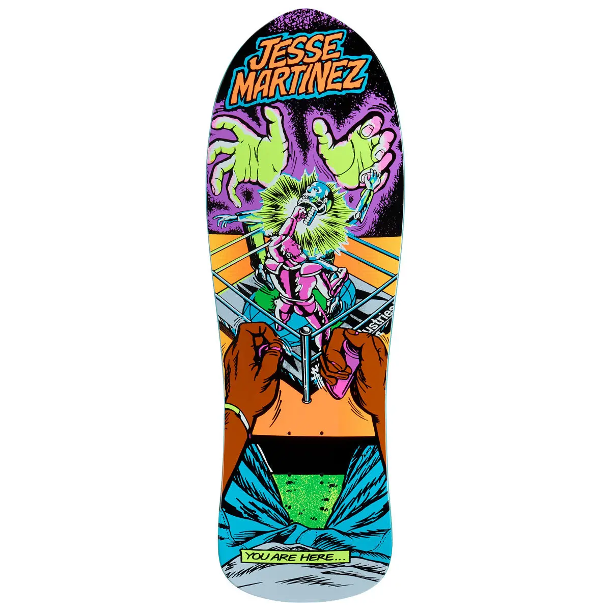 World Industries Jesse Martinez Rock Em Sock Em Skateboard Deck - 10.126" 1